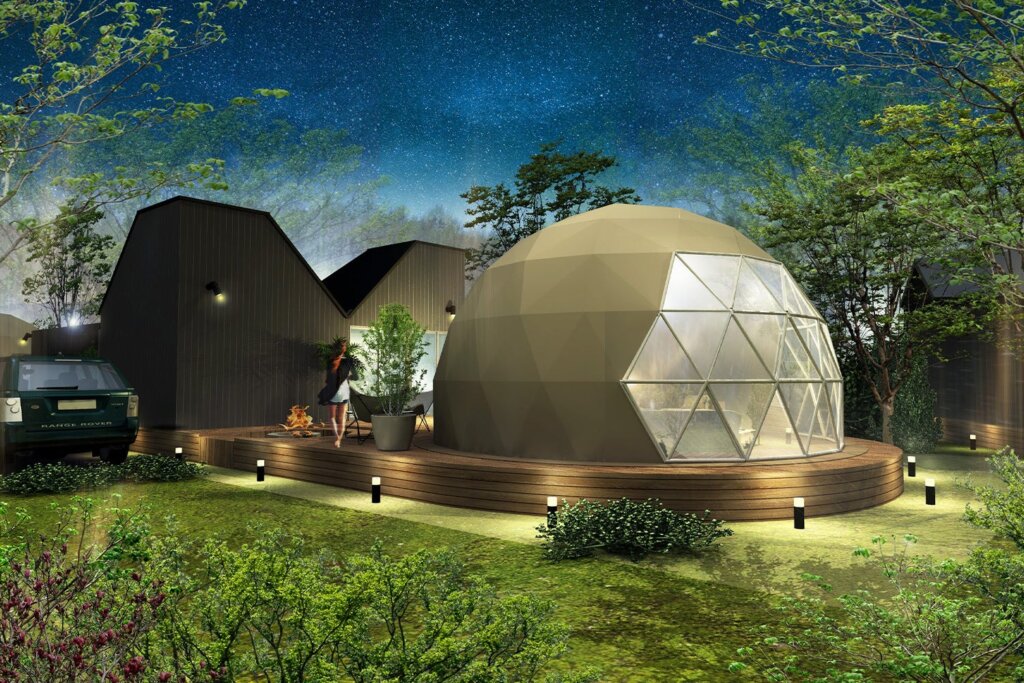 関東 グランピング おしゃれ ドームテント