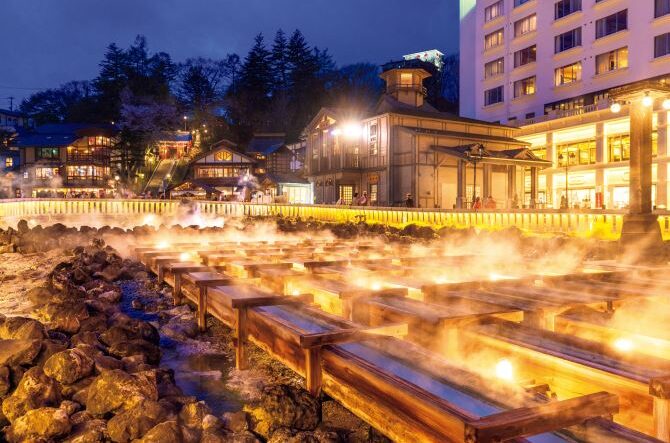 群馬県 草津温泉 湯畑
