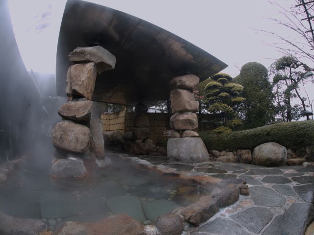 湯郷グランドホテル 露天風呂 バイキング